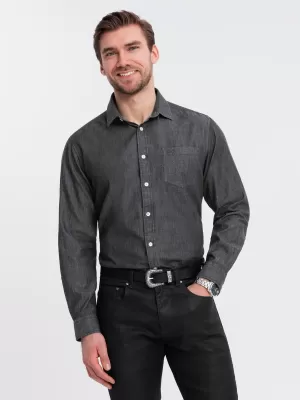 Pánská košile OMBRE OM-SHDS-0181 BLACK