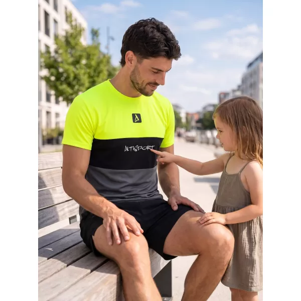  Pánské funkční triko premium plus  ALTISPORT VOJ/ALM051TR02 NEON-YELLOW 