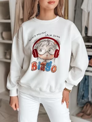 Dámská mikina DSTREET LALA VIBE BÍLÁ