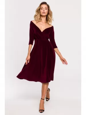Dámské šaty MOE M645 MAROON