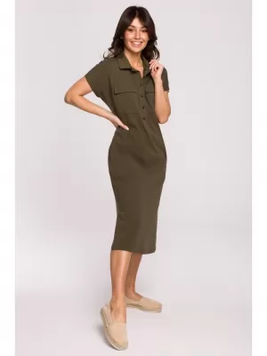 Dámské šaty BEWEAR B222 KHAKI