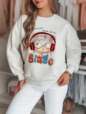 Dámská mikina DSTREET LALA VIBE SVĚTLE ŠEDÁ
