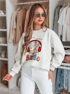 Dámská mikina DSTREET LALA VIBE SVĚTLE ŠEDÁ
