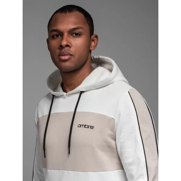  Pánská mikina OMBRE OM-SSNZ-0225 WHITE 