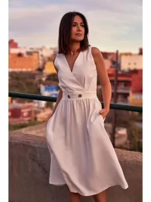 Dámské šaty STYLOVE S224 ECRU
