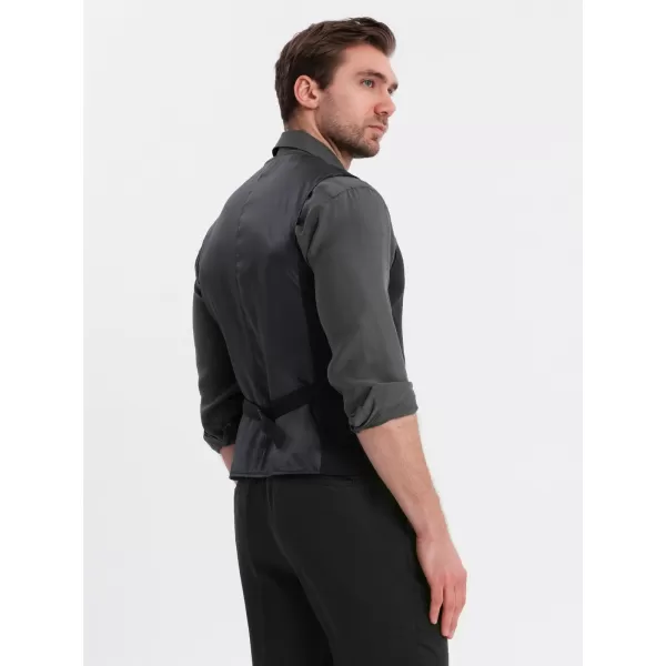  Pánská vesta OMBRE OM-BLZV-0146 BLACK 