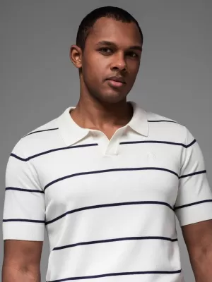 Pánské triko s límečkem OMBRE OM-POSS-0145 WHITE AND NAVY