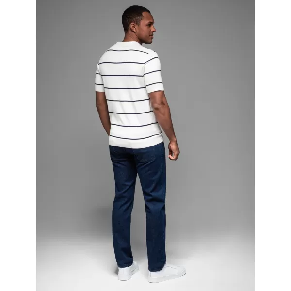  Pánské triko s límečkem OMBRE OM-POSS-0145 WHITE AND NAVY 