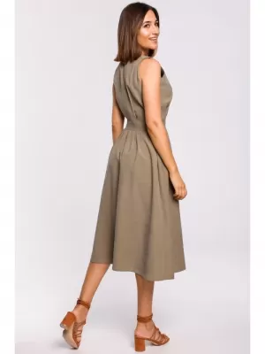 Dámské šaty STYLOVE S224 KHAKI