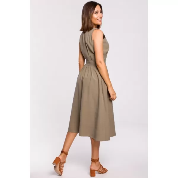  Dámské šaty STYLOVE S224 KHAKI 