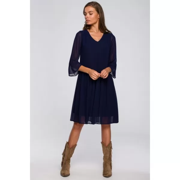  Dámské šaty STYLOVE S236 NAVY BLUE 