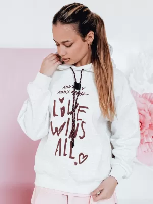 Dámská mikina DSTREET LOVEWILL SVĚTLE ŠEDÁ