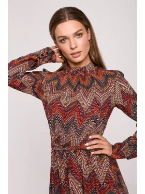 Dámské šaty STYLOVE S291 HNĚDÁ
