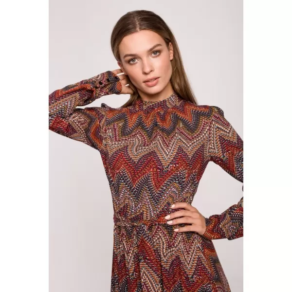  Dámské šaty STYLOVE S291 HNĚDÁ 