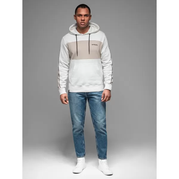  Pánská mikina OMBRE OM-SSNZ-0225 WHITE 