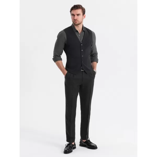  Pánská vesta OMBRE OM-BLZV-0146 BLACK 