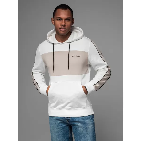  Pánská mikina OMBRE OM-SSNZ-0225 WHITE 