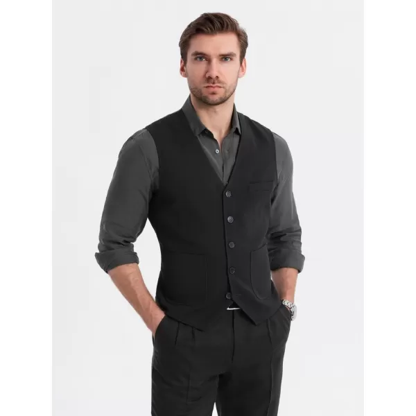  Pánská vesta OMBRE OM-BLZV-0146 BLACK 