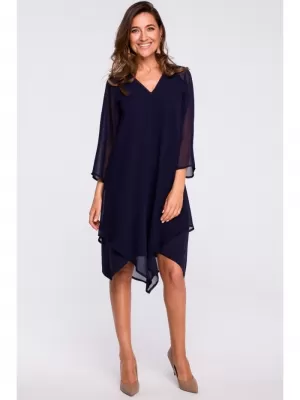 Dámské šaty STYLOVE S159 NAVY BLUE