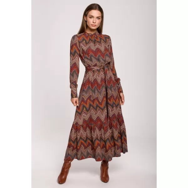  Dámské šaty STYLOVE S291 HNĚDÁ 