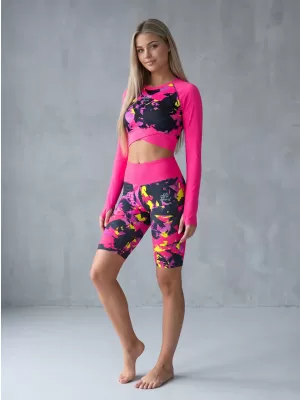 Dámské legíny nad kolena premium ALTISPORT VOJ/ALW110LEG02 RŮŽOVOČERNÁ