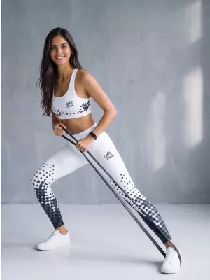 Dámské legíny premium ALTISPORT VOJ/ALW109LEG01 BÍLOČERNÁ