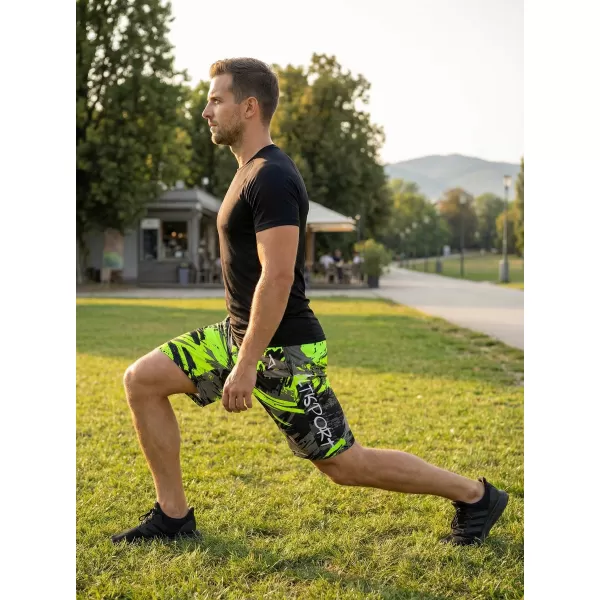  Pánské funkční šortky premium ALTISPORT VOJ/ALM014KRA01 ČERNOZELENÁ 