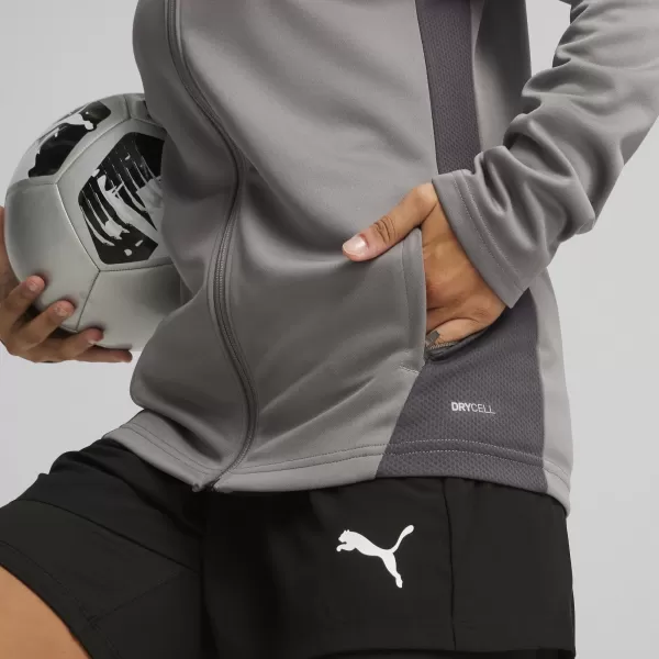  Dámská bunda PUMA TEAMGOAL TRAINING JACKET WMN 658635_13 CAST IRON/WHITE/SHADOW GRAY 