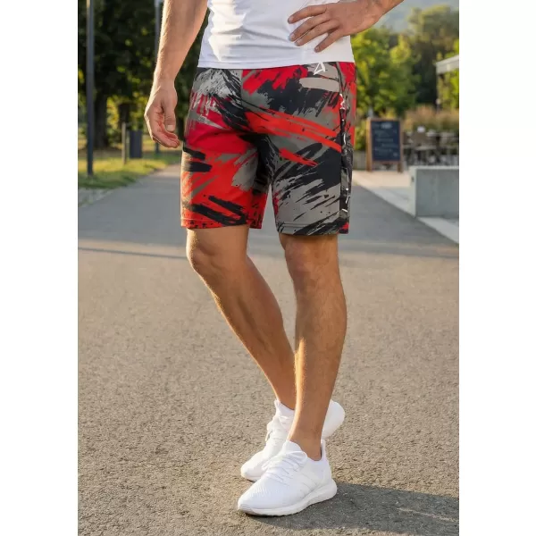  Pánské funkční šortky premium ALTISPORT VOJ/ALM014KRA01 ČERNOČERVENÁ 
