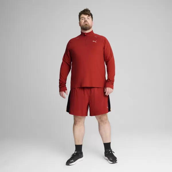  Pánské triko PUMA RUN CLOUDSPUN 1/4 ZIP 525781_63 MARS RED 