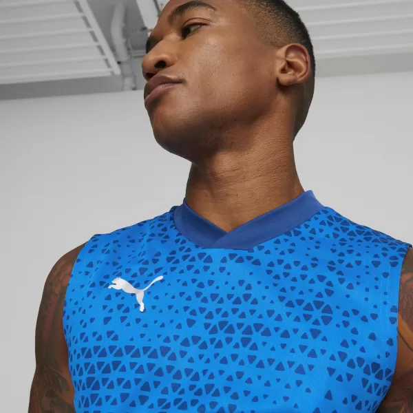  Pánské triko PUMA TEAMCUP TRAINING JERSEY SL 657985_02 ELECTRIC BLUE LEMONADE 