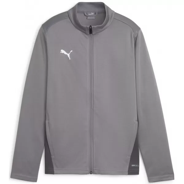  Dětská bunda PUMA TEAMGOAL TRAINING JACKET JR 658634_13 CAST IRON/WHITE/SHADOW GRAY 