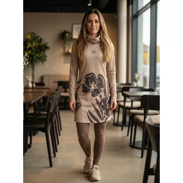  Dámská prodloužená mikina premium ALTISPORT VOJ/ALW0107MI06 HNĚDÁ 