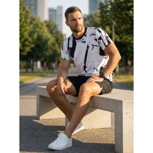  Pánské funkční triko premium ALTISPORT VOJ/ALM079TR01 BÍLOČERNÁ 