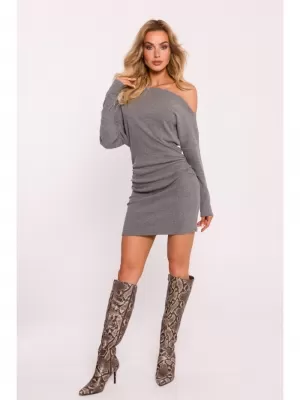 Dámské šaty MOE M818 GREY MELANGE