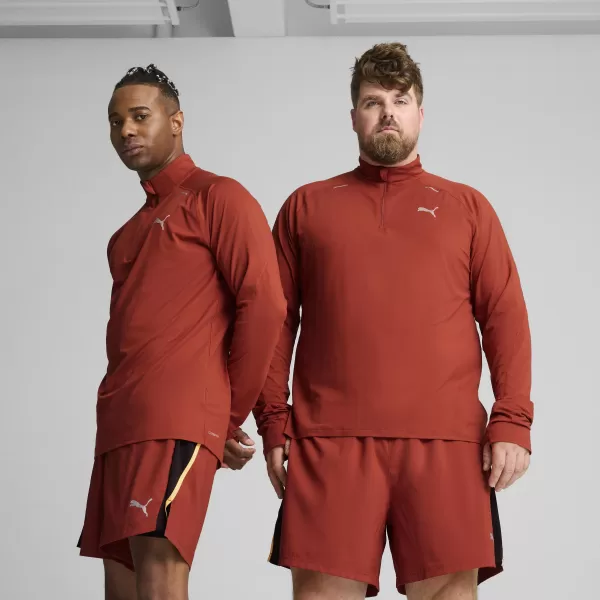  Pánské triko PUMA RUN CLOUDSPUN 1/4 ZIP 525781_63 MARS RED 