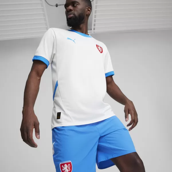  Pánský fotbalový dres PUMA FACR AWAY JERSEY REPLICA 774128_02 PUMA WHITE/IGNITE BLUE 