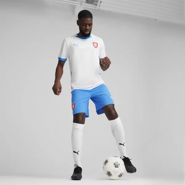  Pánský fotbalový dres PUMA FACR AWAY JERSEY REPLICA 774128_02 PUMA WHITE/IGNITE BLUE 