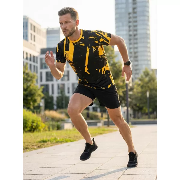 Pánské funkční triko premium ALTISPORT VOJ/ALM079TR01 ČERNOŽLUTÁ 