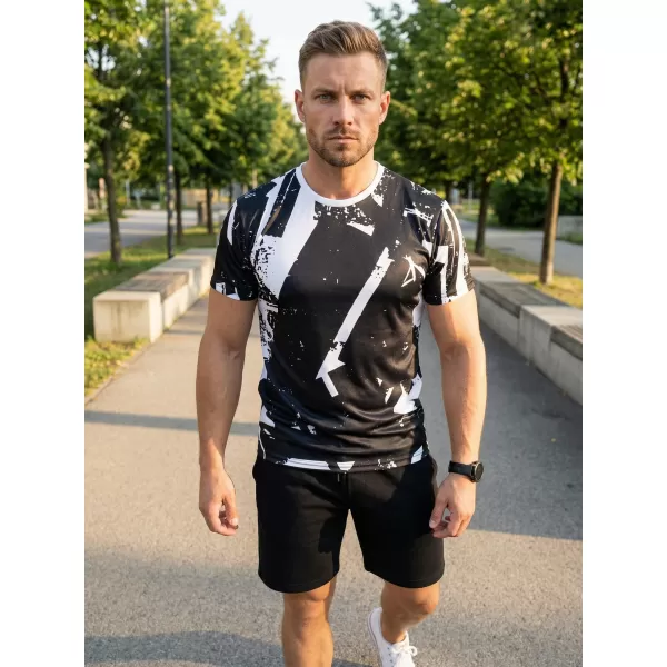  Pánské funkční triko premium ALTISPORT VOJ/ALM079TR01 ČERNOBÍLÁ 