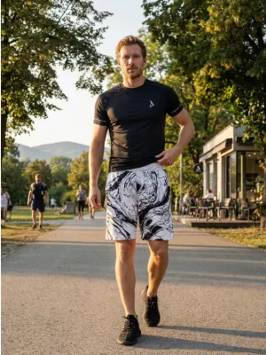 Pánské funkční šortky premium ALTISPORT VOJ/ALM071KRA01 BÍLOČERNÁ