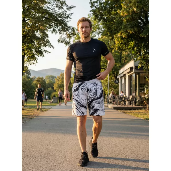  Pánské funkční šortky premium ALTISPORT VOJ/ALM071KRA01 BÍLOČERNÁ 