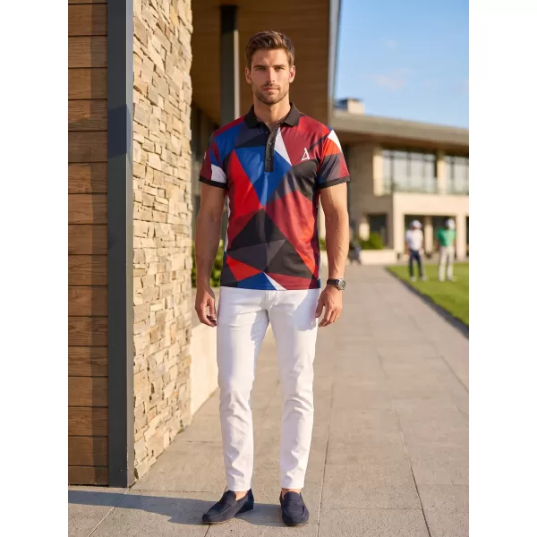  Pánské funkční triko s límečkem premium ALTISPORT VOJ/ALM007TR05 NÁMOŘNÍ MODRÁ/ČERVENÁ 