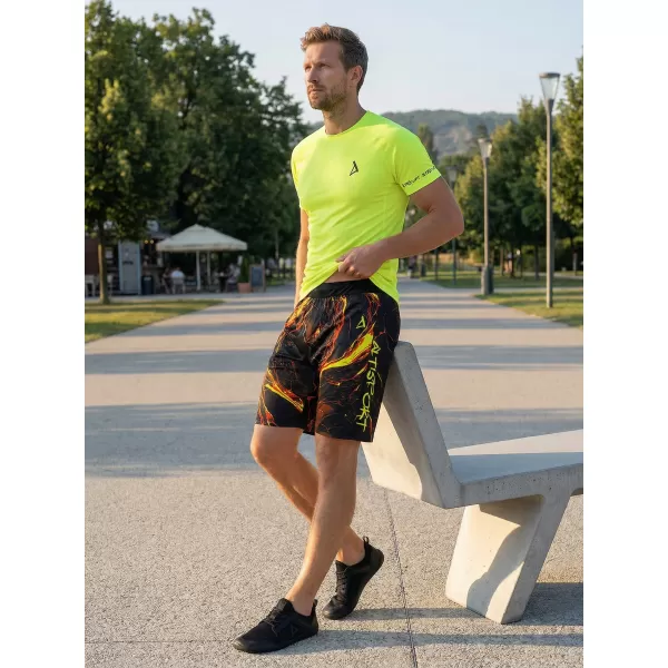  Pánské funkční šortky premium ALTISPORT VOJ/ALM071KRA01 ČERNOŽLUTÁ 