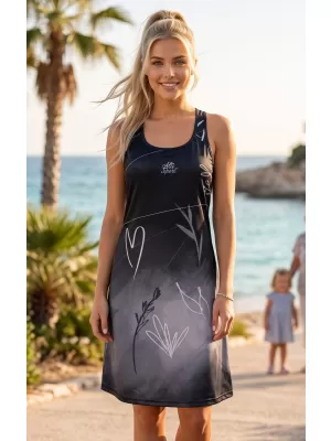 Dámské funkční šaty premium ALTISPORT VOJ/ALW083SAT01 ČERNOBÍLÁ