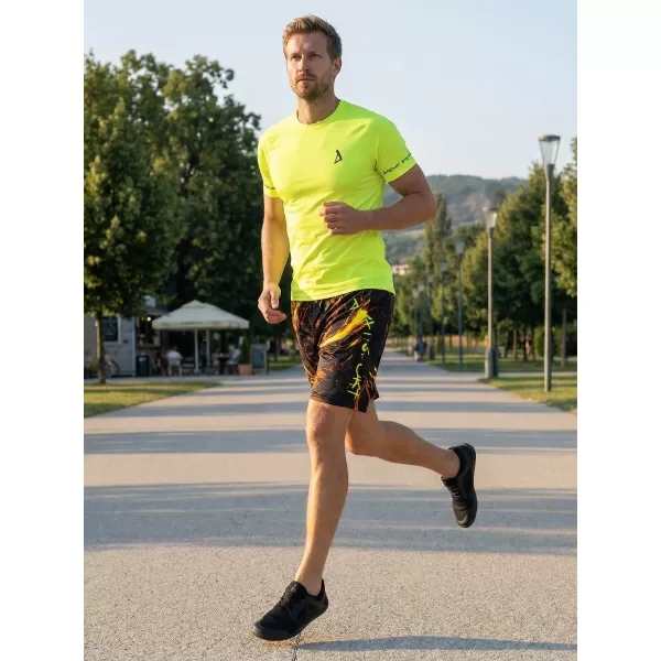  Pánské funkční šortky premium ALTISPORT VOJ/ALM071KRA01 ČERNOŽLUTÁ 