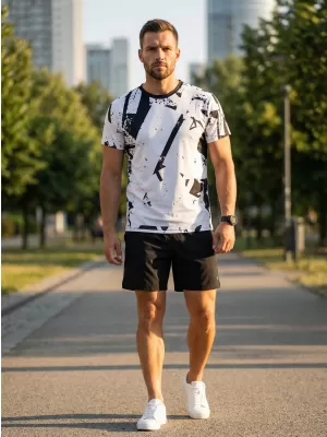 Pánské funkční triko premium ALTISPORT VOJ/ALM079TR01 BÍLOČERNÁ
