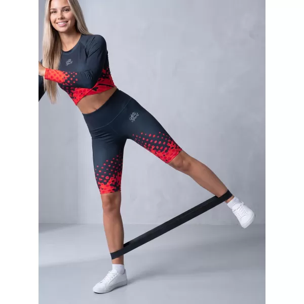  Dámské legíny nad kolena premium ALTISPORT VOJ/ALW109LEG02 ČERVENO-ČERNÁ 