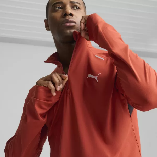  Pánské triko PUMA RUN CLOUDSPUN 1/4 ZIP 525781_63 MARS RED 