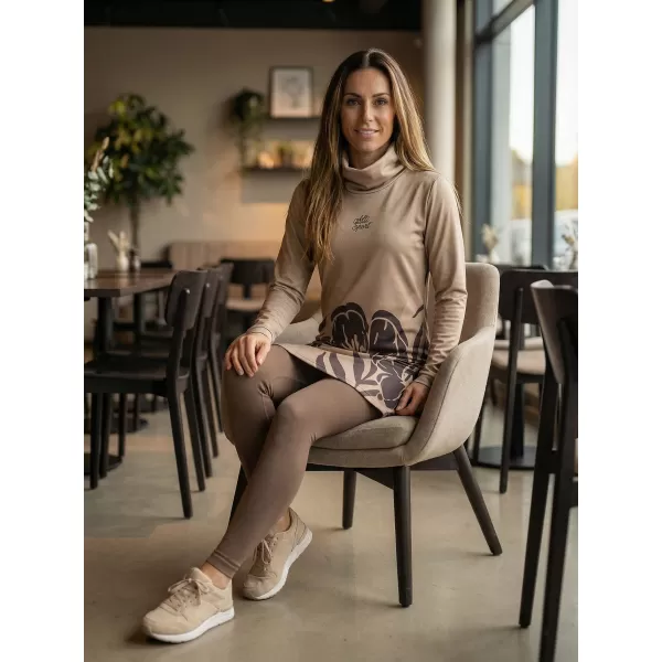  Dámská prodloužená mikina premium ALTISPORT VOJ/ALW0107MI06 HNĚDÁ 